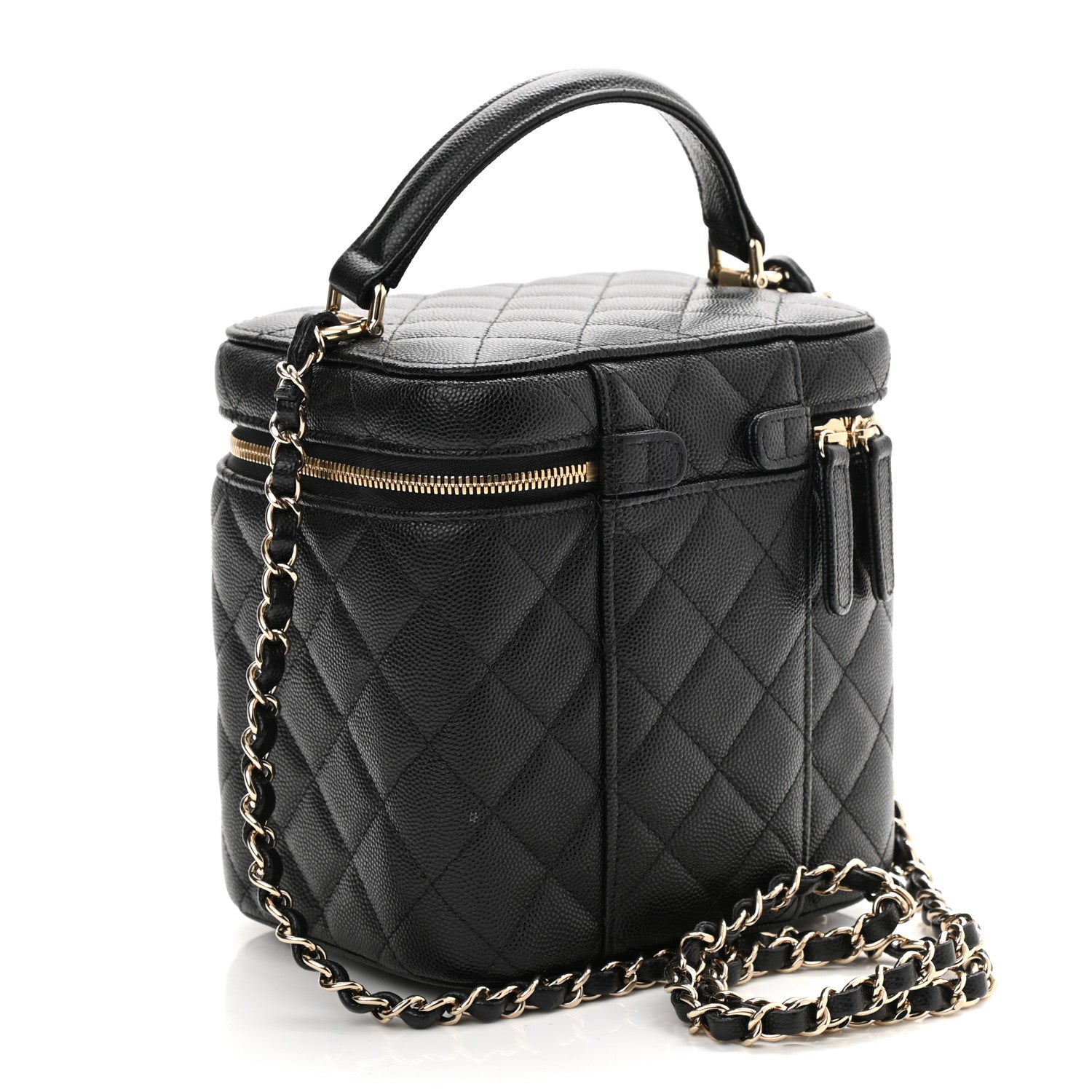 Chanel Caviar Quilted Small Top Handle Vanity Case With Chain Black 2 of 12