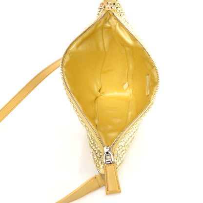 Prada Satin Crystal Triangle Pouch Ananas 5 of 12