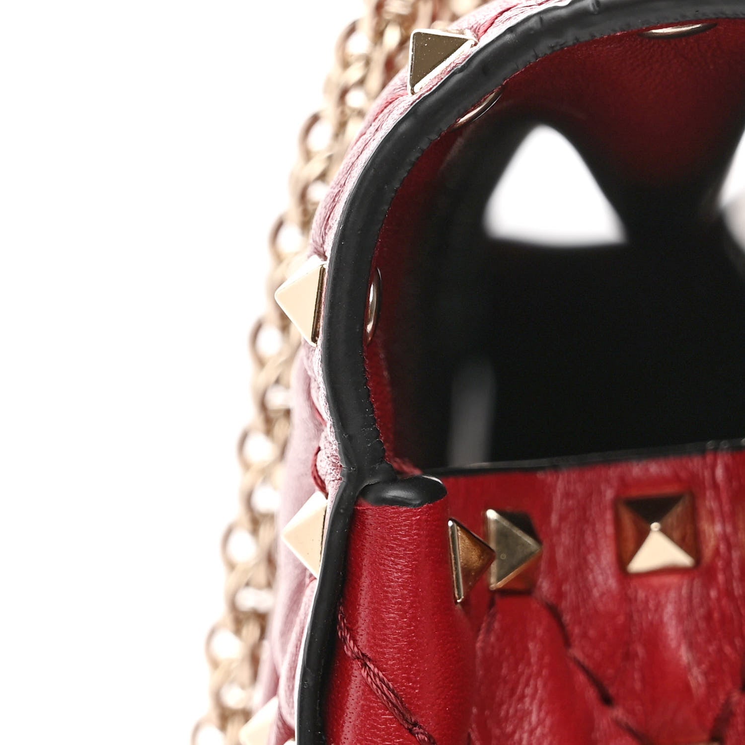 Valentino Garavani Lambskin Large Rockstud Spike Shoulder Bag Red 14 of 15