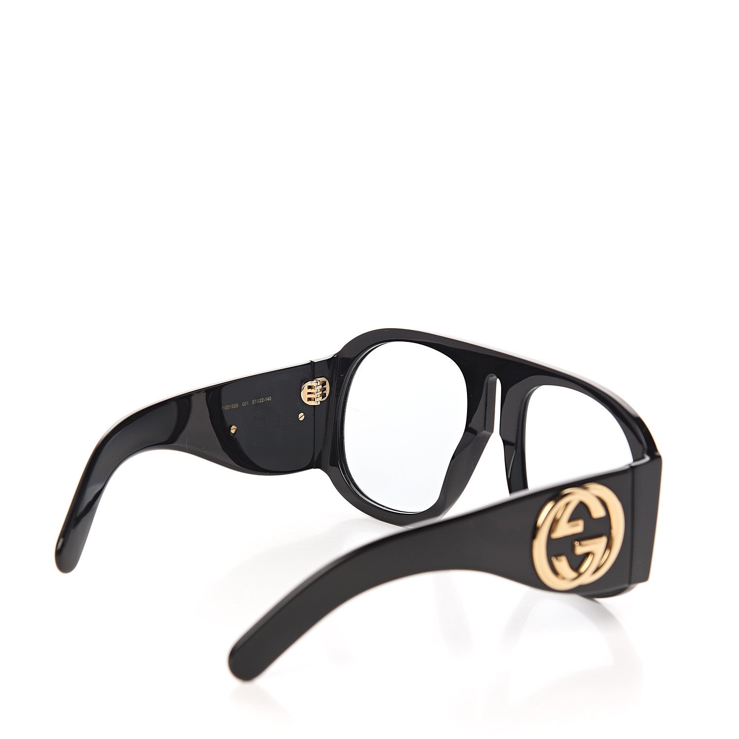 Gucci Oversized Aviator Sunglasses GG0152S Black 4 of 7