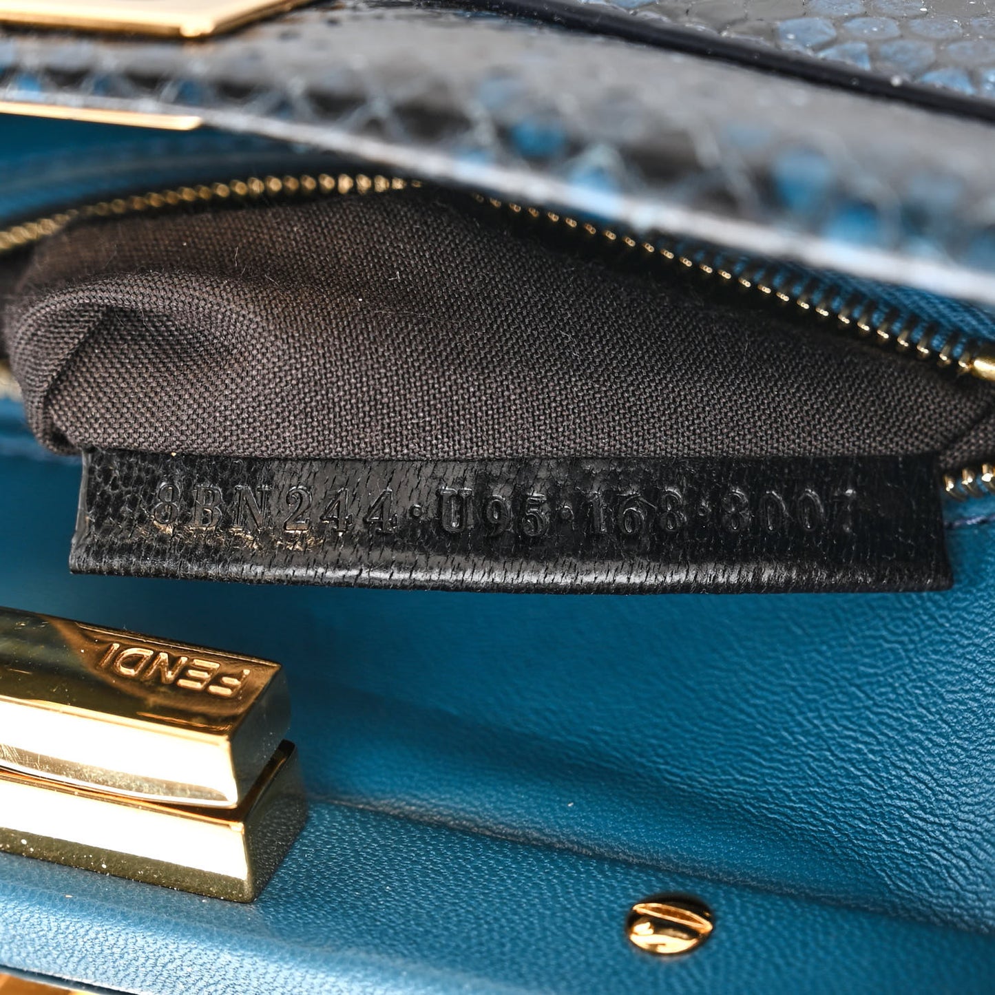 Python Shiny Nappa Mini Peekaboo Iconic Satchel Blue Jeans