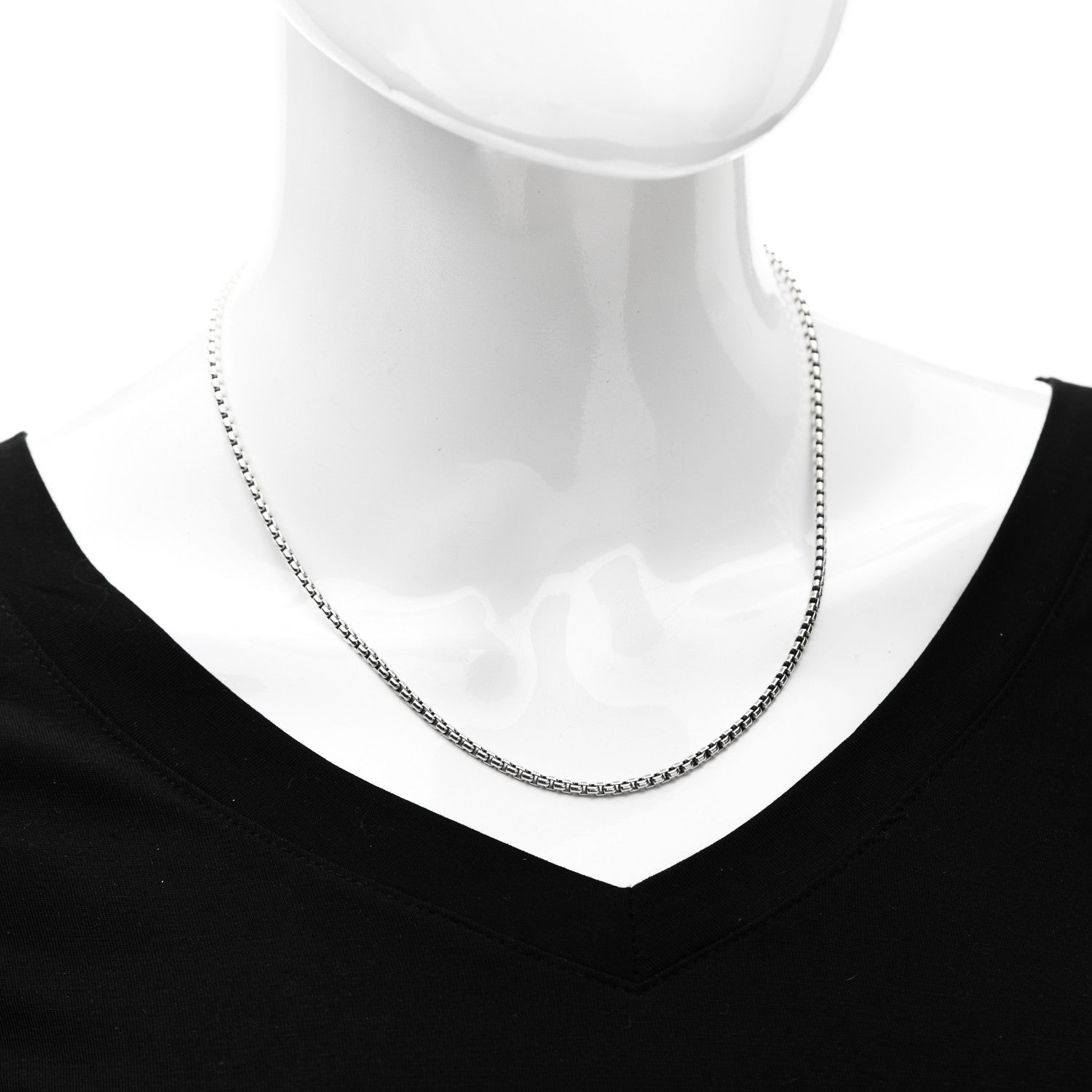 David Yurman Sterling Silver 14K Yellow Gold 2.7mm Small Box Chain Necklace 18" 2 of 5