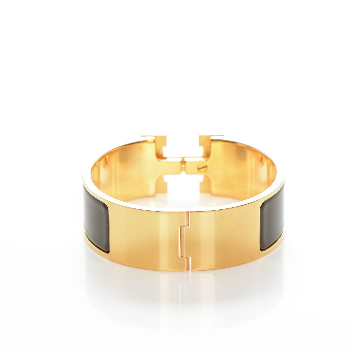 Enamel Wide Clic Clac H Bracelet PM Chocolate