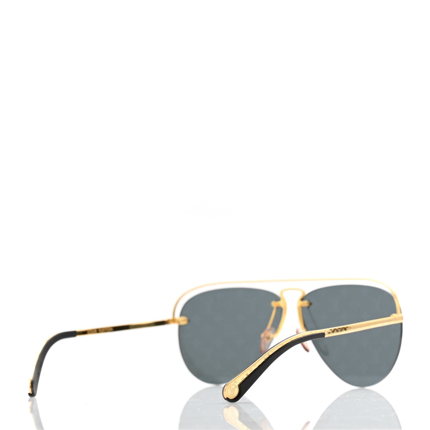 Louis Vuitton Metal Monogram Grease Sunglasses Z1172W Gold 4 of 9
