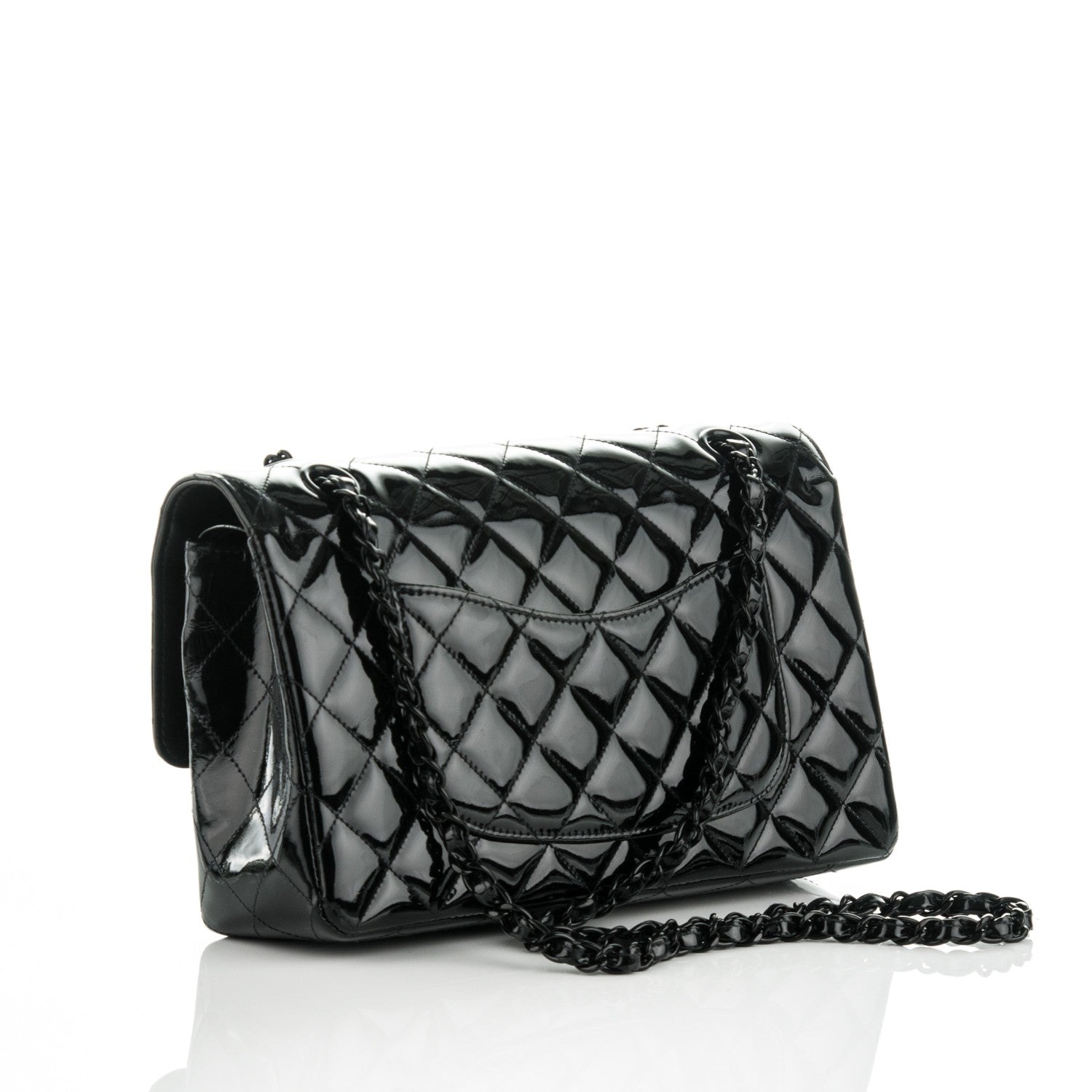 Chanel Patent Quilted Medium Double Flap Black 3 of 9