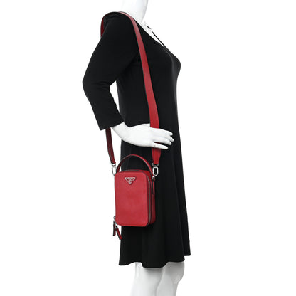 Prada Saffiano Travel Brique Crossbody Messenger Bag Fuoco 2 of 13