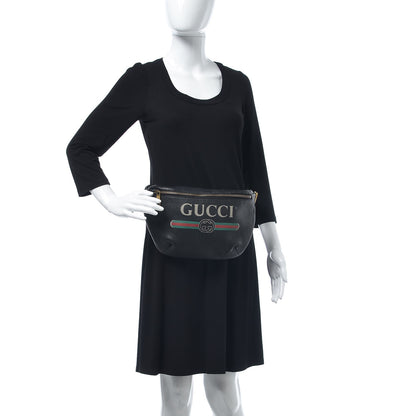 Gucci Grained Calfskin Logo Belt Bag Black 2 of 9