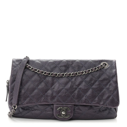 Chanel Iridescent Caviar Quilted Large Chic Flap Dark Purple 1 of 10
