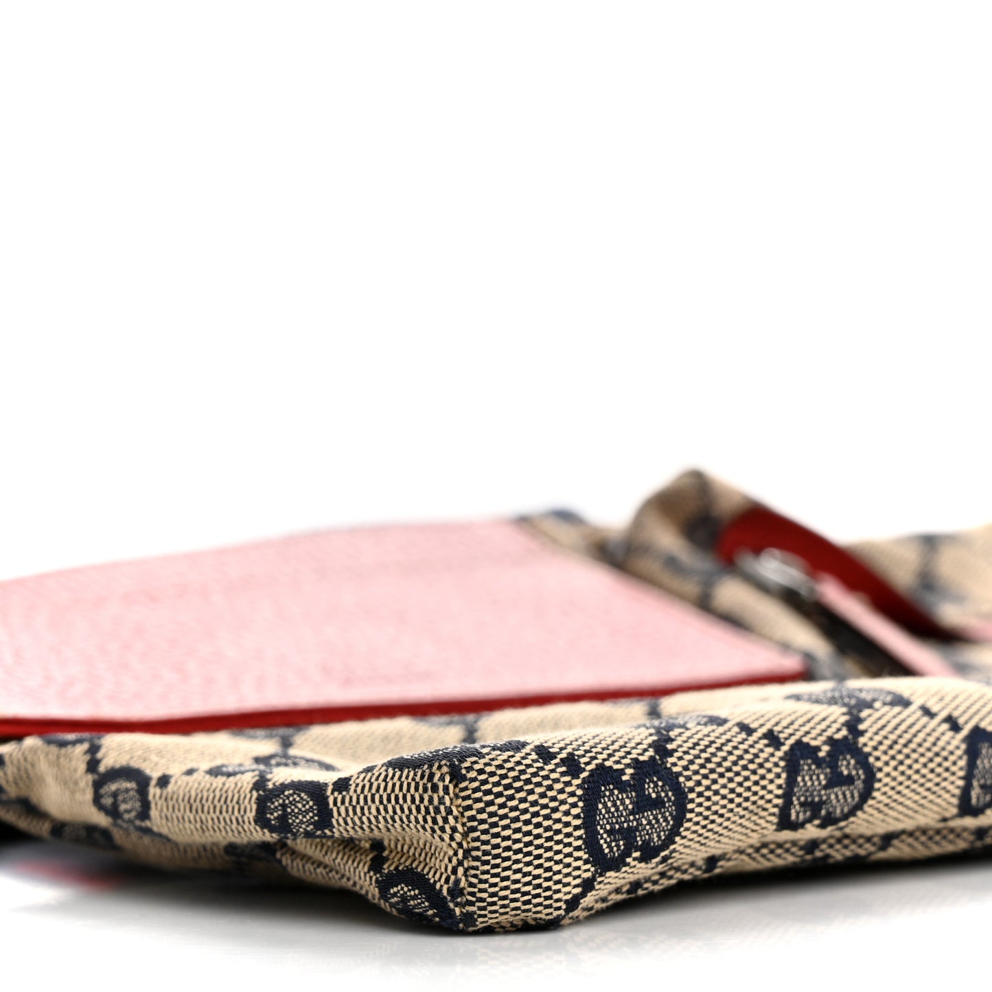 GG Monogram Web Double Pocket Belt Bag Navy Red