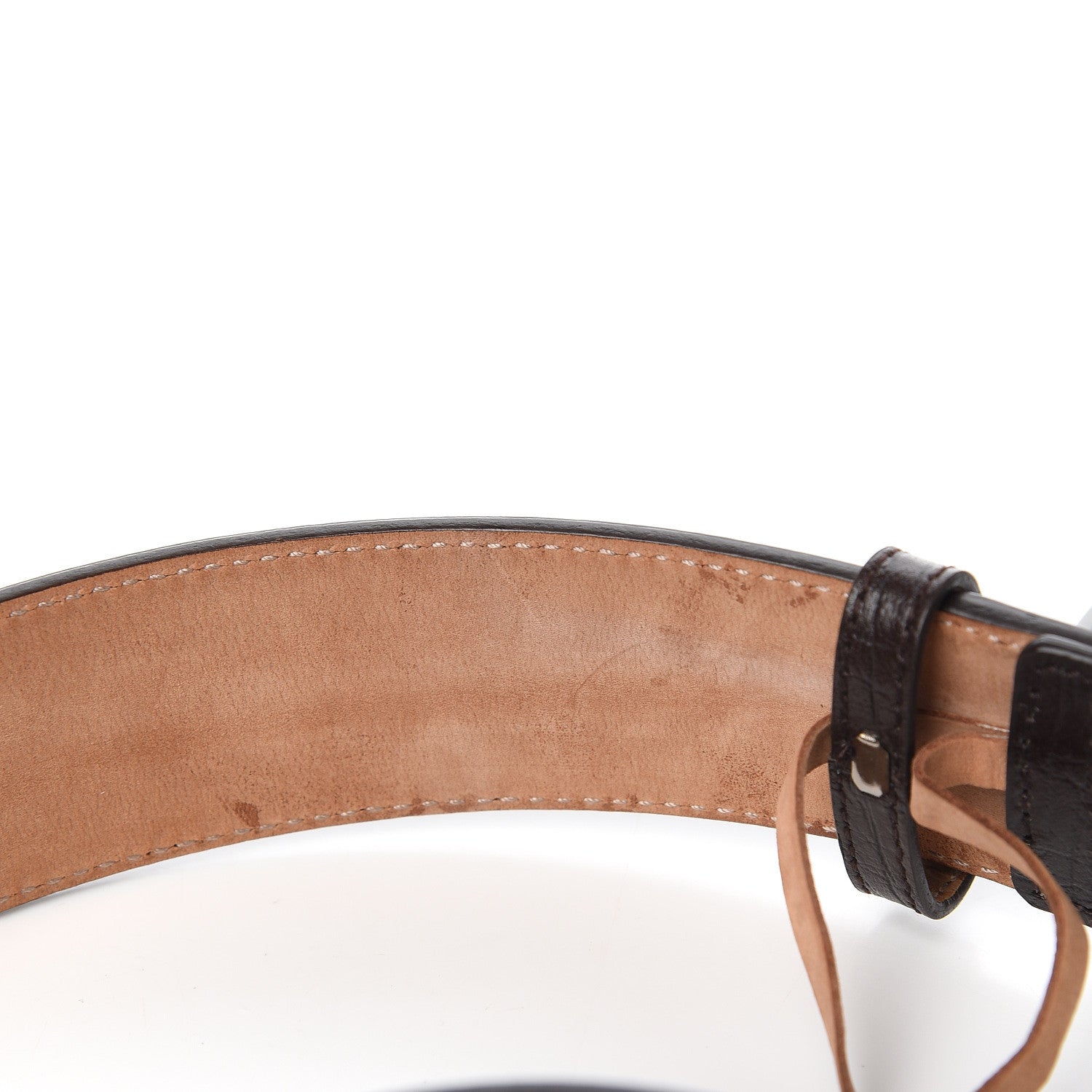Gucci Calfskin Web Interlocking G Belt 80 32 Dark Brown 6 of 8