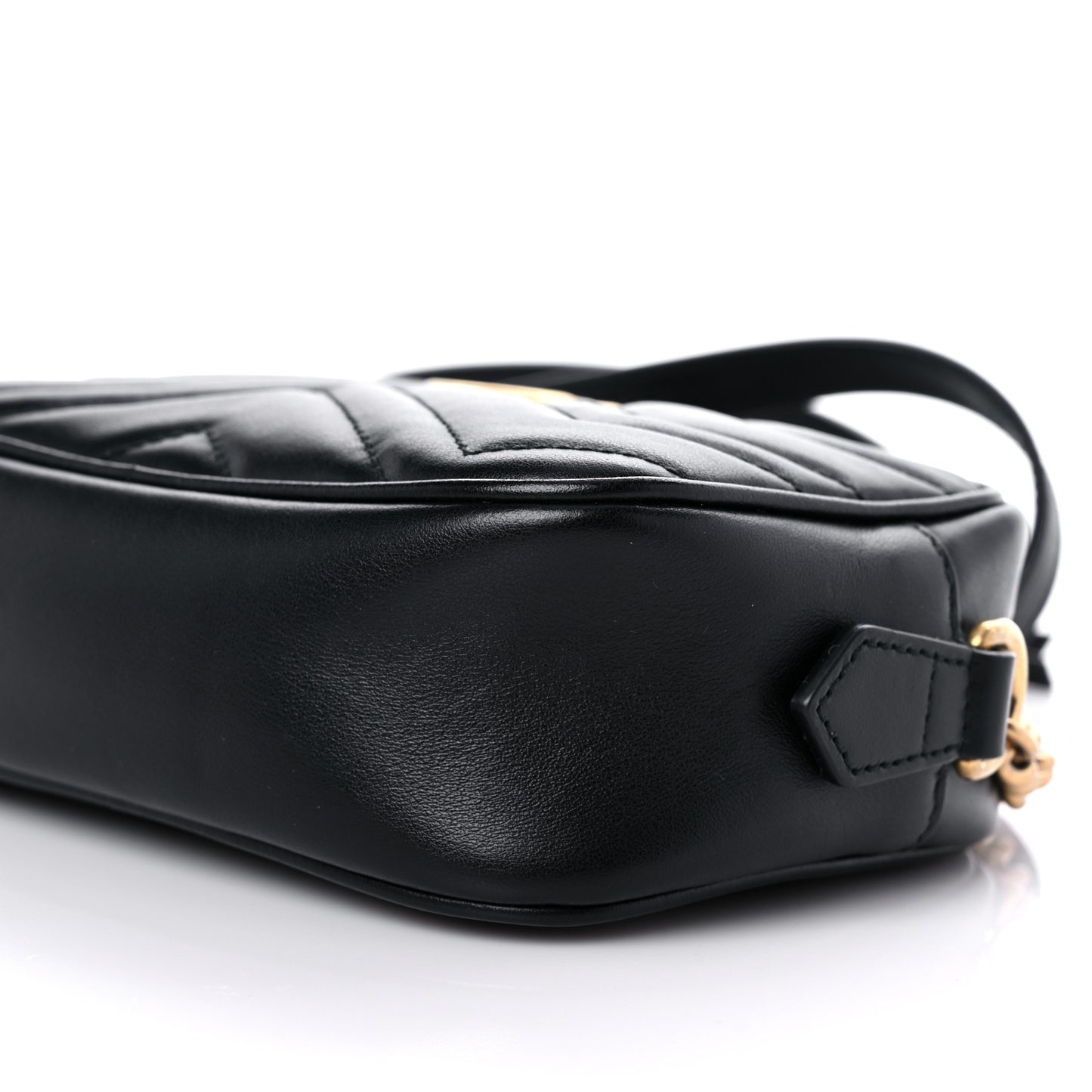 Calfskin Matelasse Mini GG Marmont Chain Shoulder Bag Black