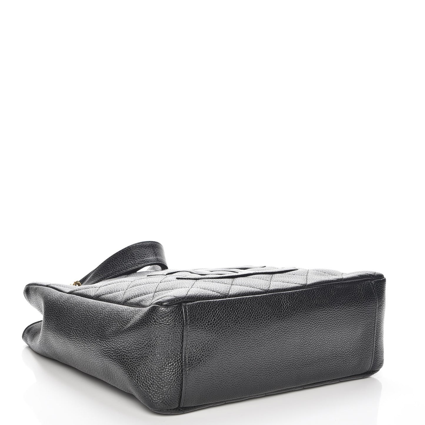 Caviar Quilted Petit Shopping Tote PST Black