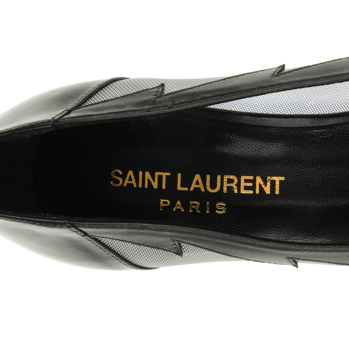 Calfskin Mesh Janis Flash 105 Platform Pumps 35.5 Nero Argento