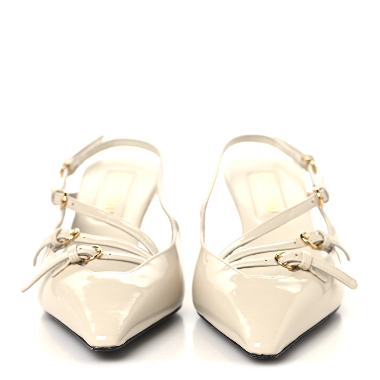 Miu Miu Vernice Buckle 55mm Slingback Pumps 37 White 3 of 8
