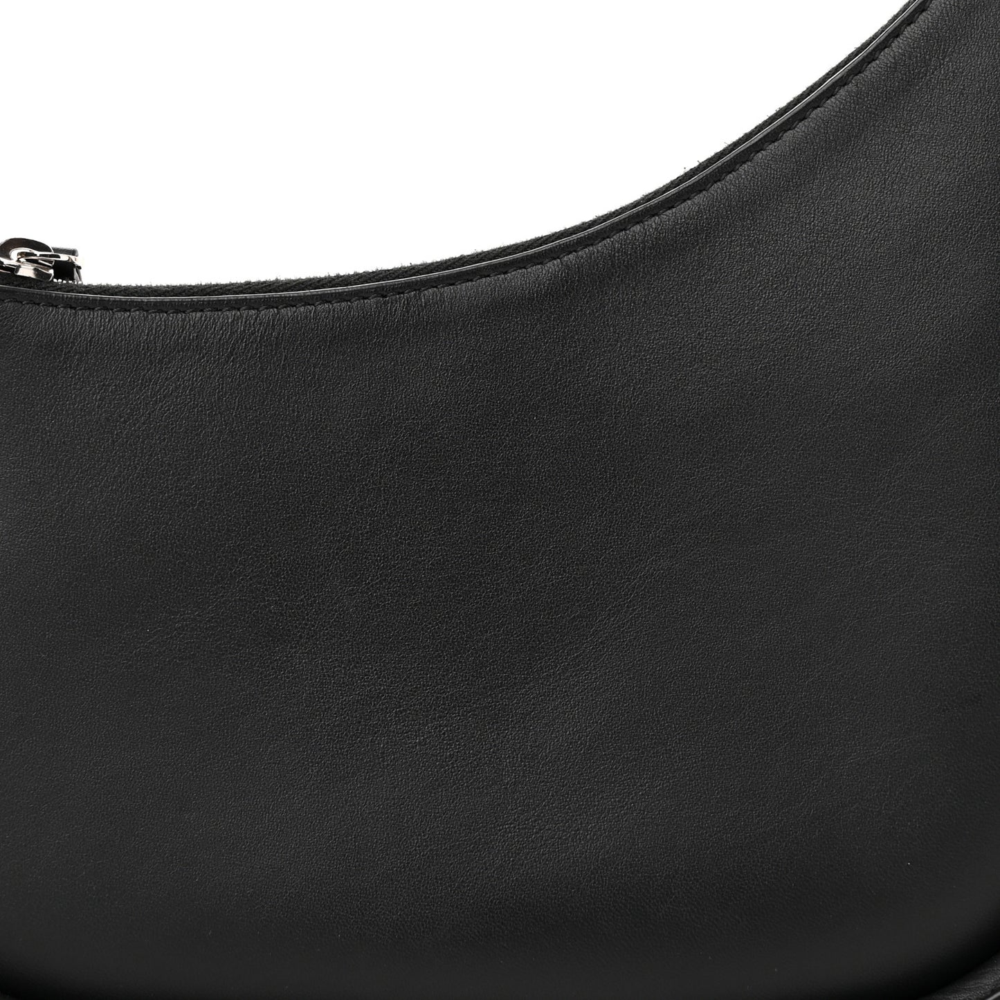 Smooth Calfskin Half Moon Shoulder Bag Black