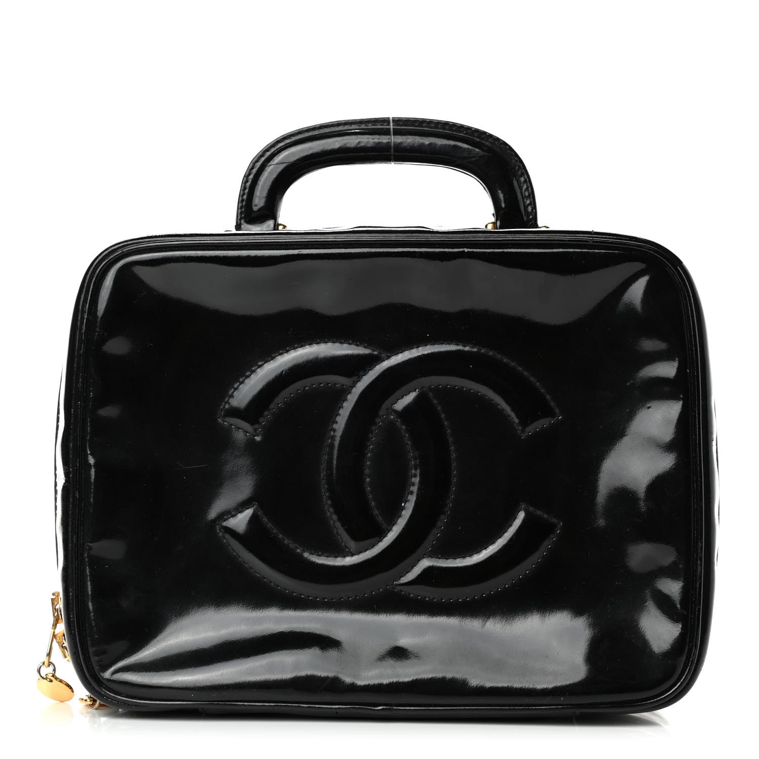 Chanel Patent CC Vanity Cosmetic Case Black 1 of 4
