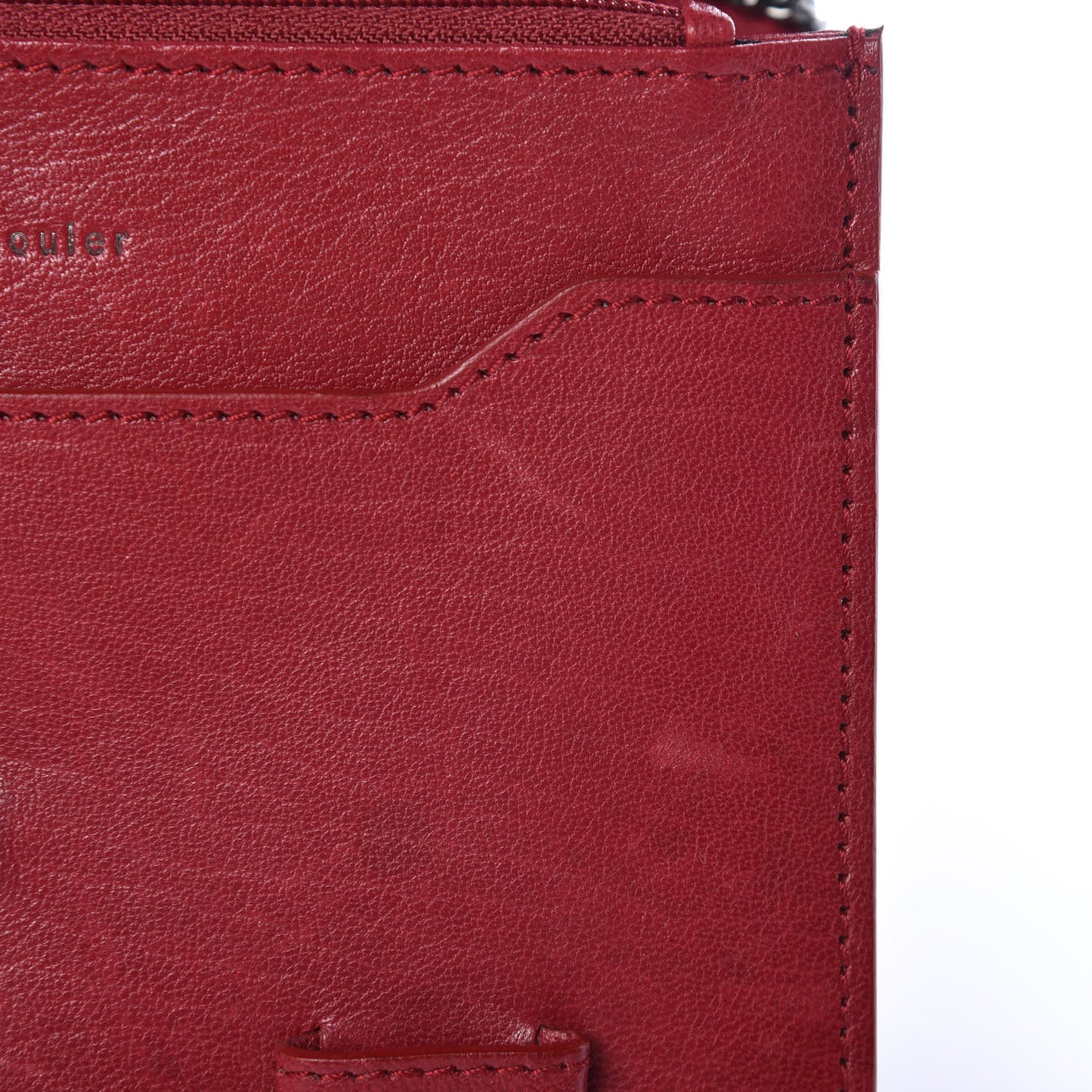 Lambskin PS1 Large Chain Wallet Red