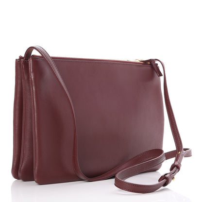 Celine Lambskin Large Trio Crossbody Bag Burgundy 3 of 7