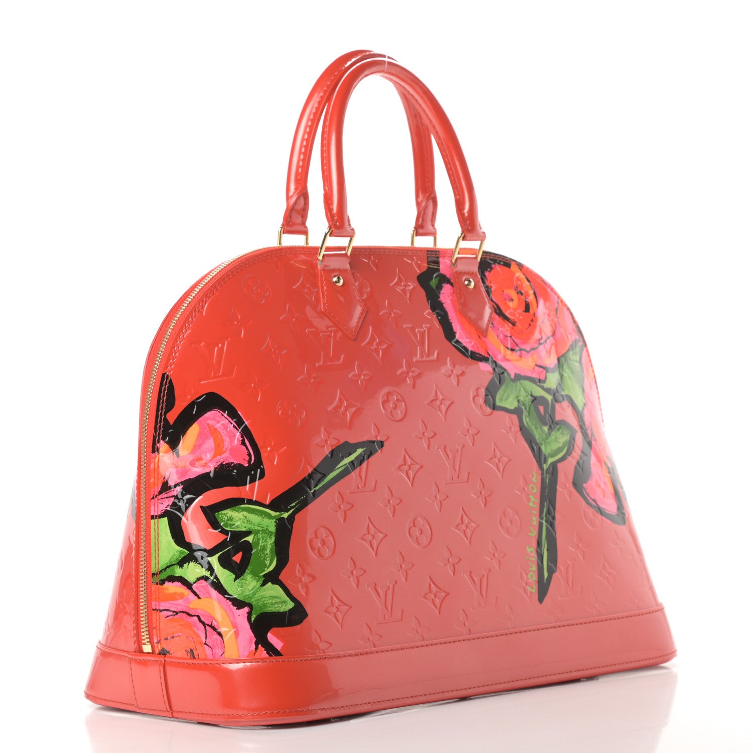 Louis Vuitton Vernis Roses Alma GM Orange Sunset 3 of 14