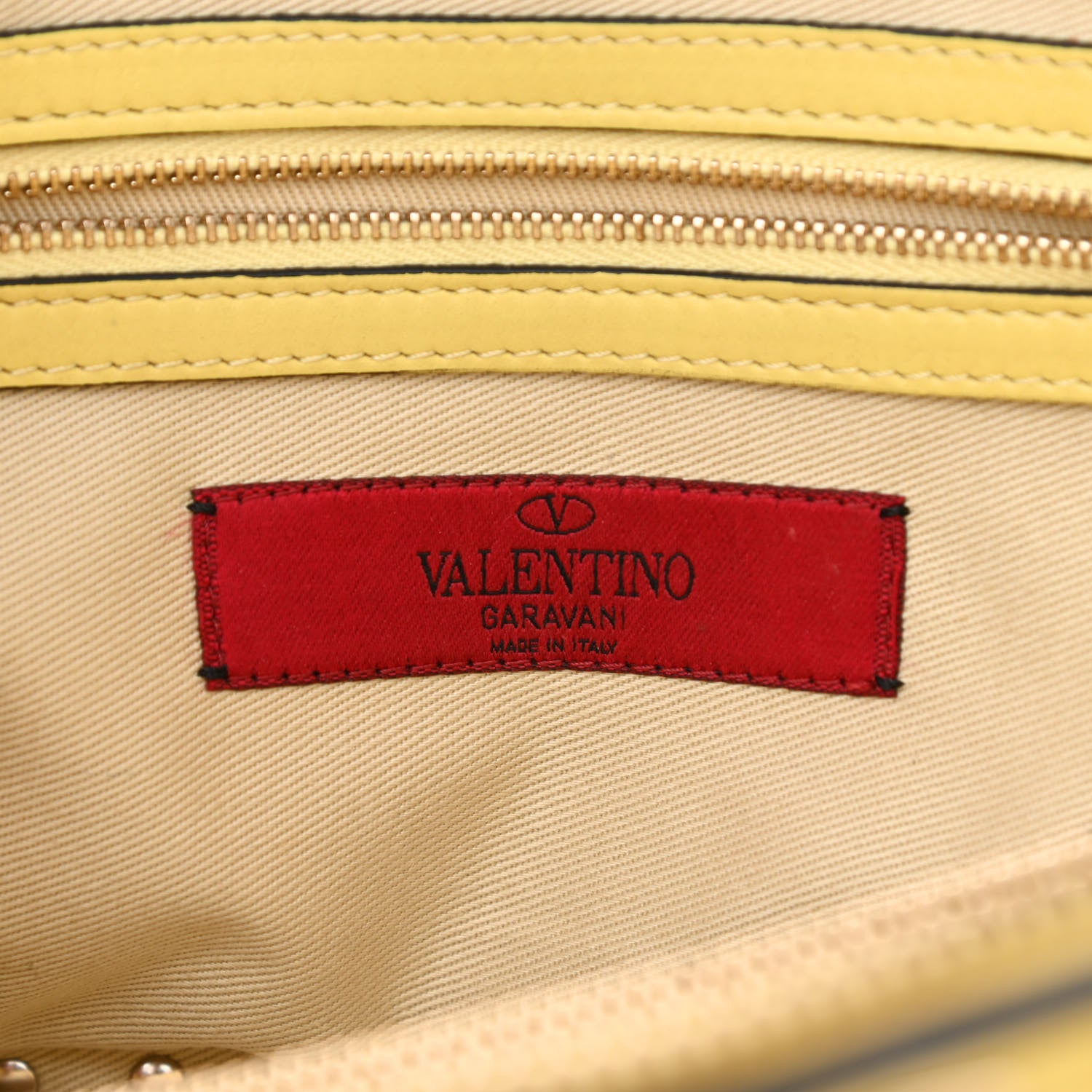 Valentino Garavani Vitello Rockstud Double Top Handle Satchel Naples Yellow 6 of 16