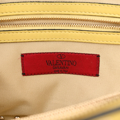Valentino Garavani Vitello Rockstud Double Top Handle Satchel Naples Yellow 6 of 16
