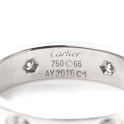 Cartier 18K White Gold 6 Diamond 5.5mm LOVE Ring 66 11.5 4 of 4
