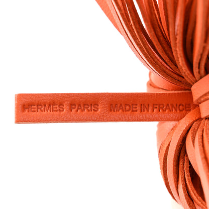 Hermes Lambskin Carmen Tassel Key Holder Orange 3 of 5