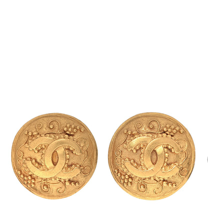 Chanel CC Button Clip On Earrings Gold 1 of 4