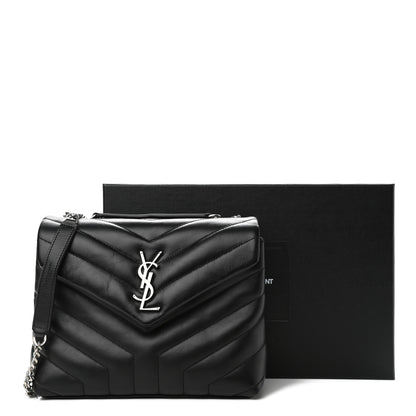 Saint Laurent Calfskin Y Quilted Monogram Small Loulou Chain Satchel Black 12 of 12