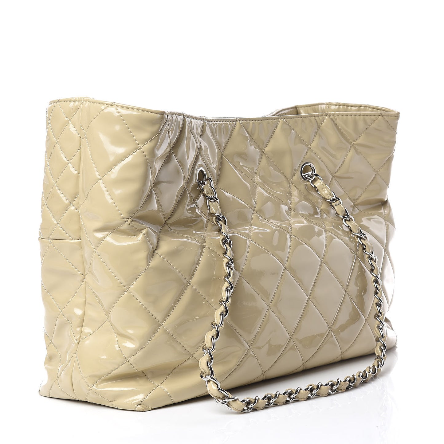 Vinyl Quilted Large In The Business Tote Beige