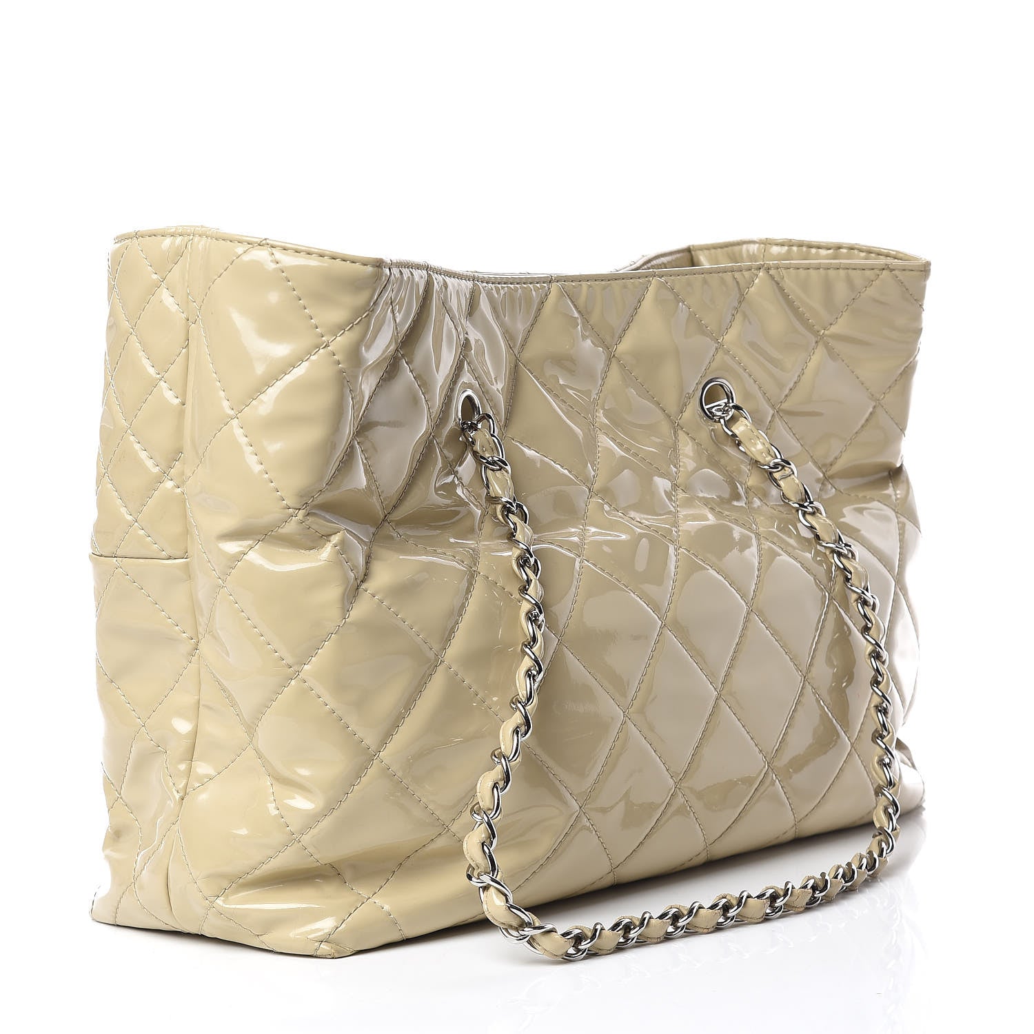 Chanel Vinyl Quilted Large In The Business Tote Beige 3 of 20
