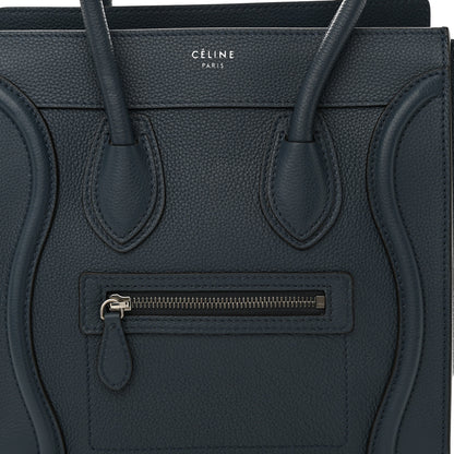 Celine Baby Drummed Calfskin Micro Luggage Petrol 7 of 9