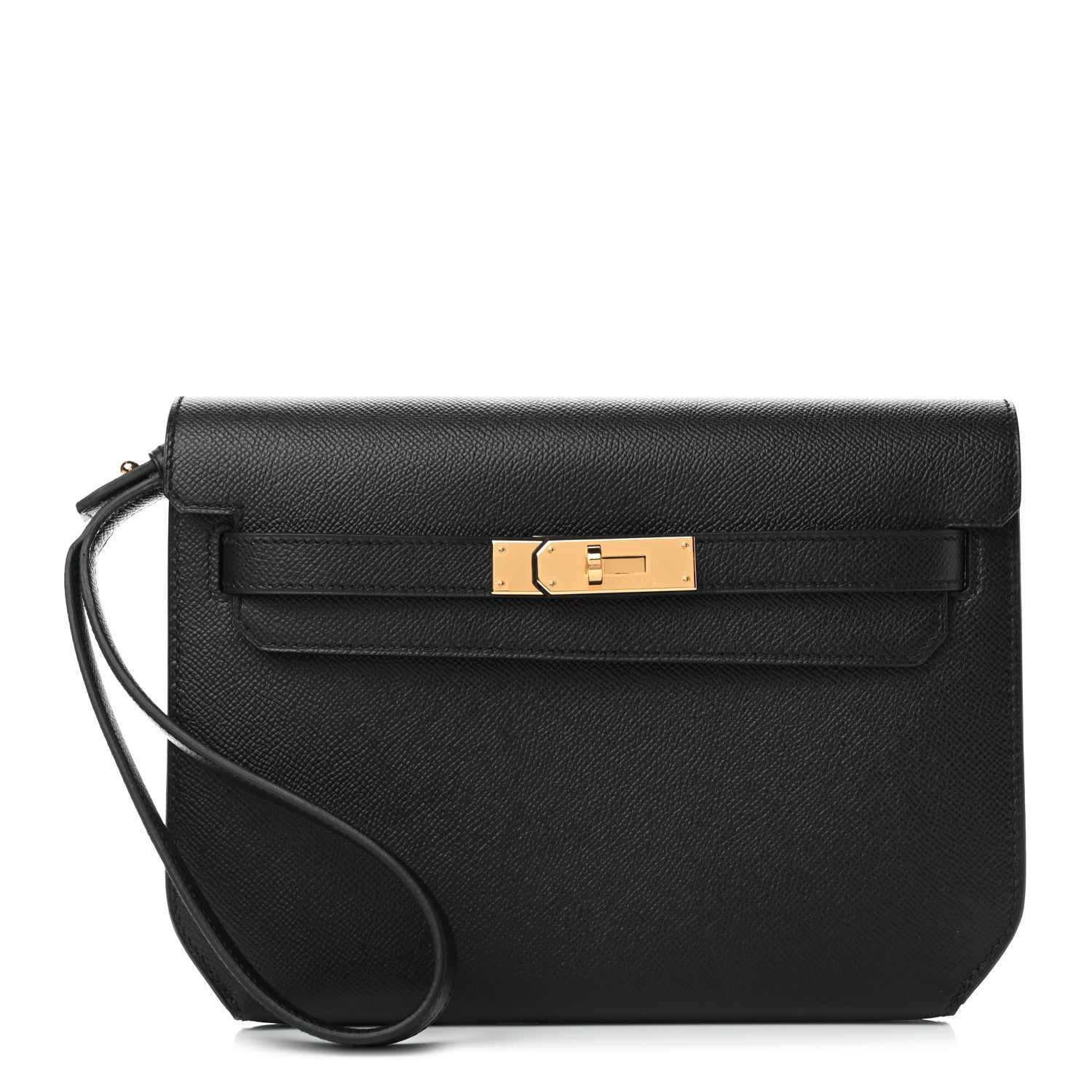 Hermes Epsom Kelly Depeches 25 Pouch Black 1 of 8