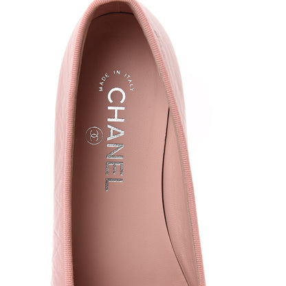Chanel Crumpled Calfskin Cap Toe CC Ballerina Flats 40 Powder Pink 6 of 9
