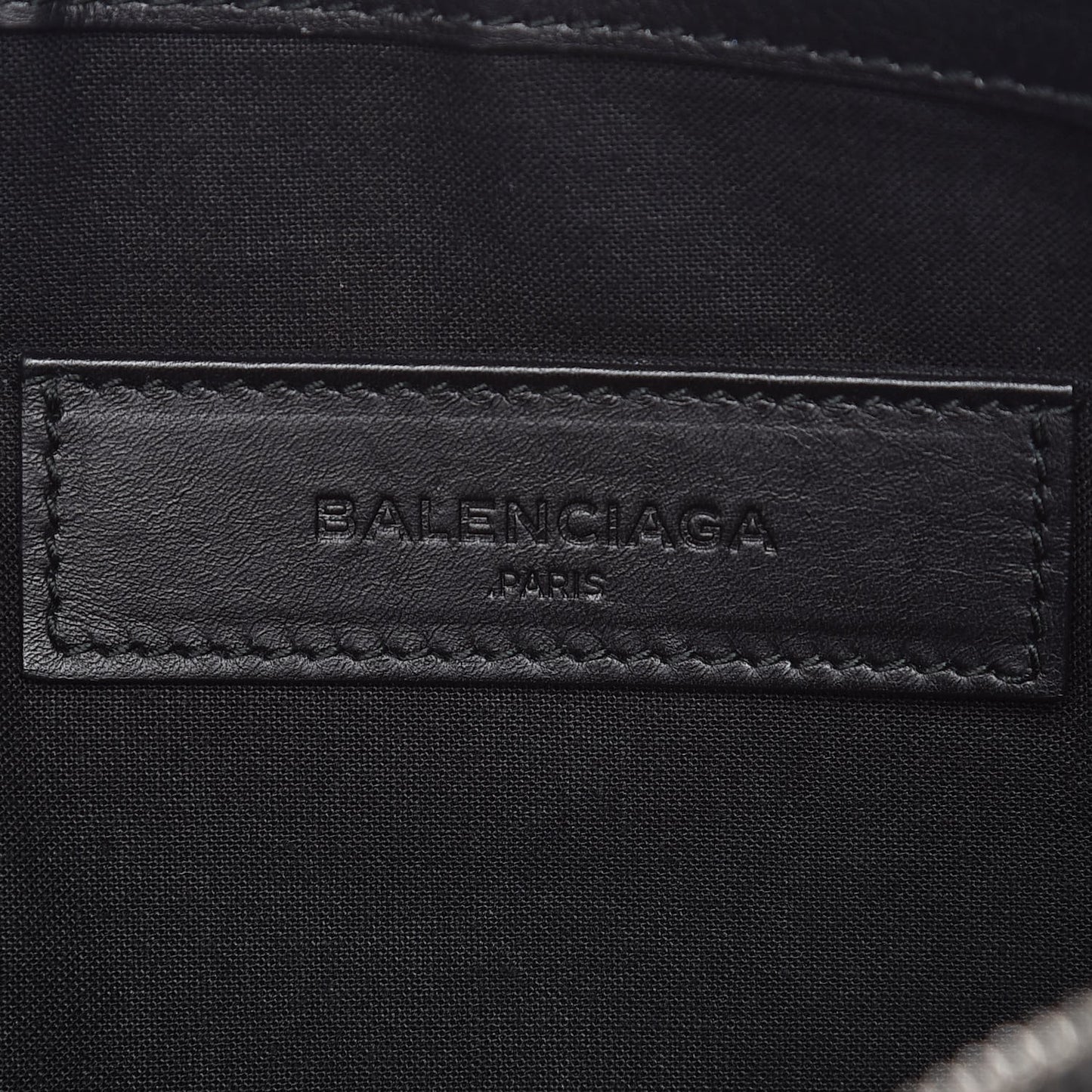 Calfskin Cotton Canvas Striped Logo Clutch Navy