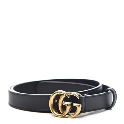 Gucci Calfskin Double G 20mm Belt 85 34 Black 1 of 7
