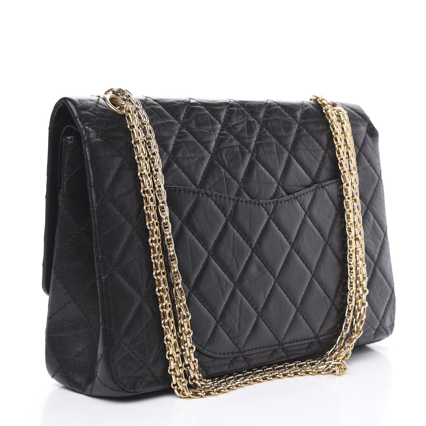 Aged Calfskin Quilted 2.55 Reissue 227 Flap Black