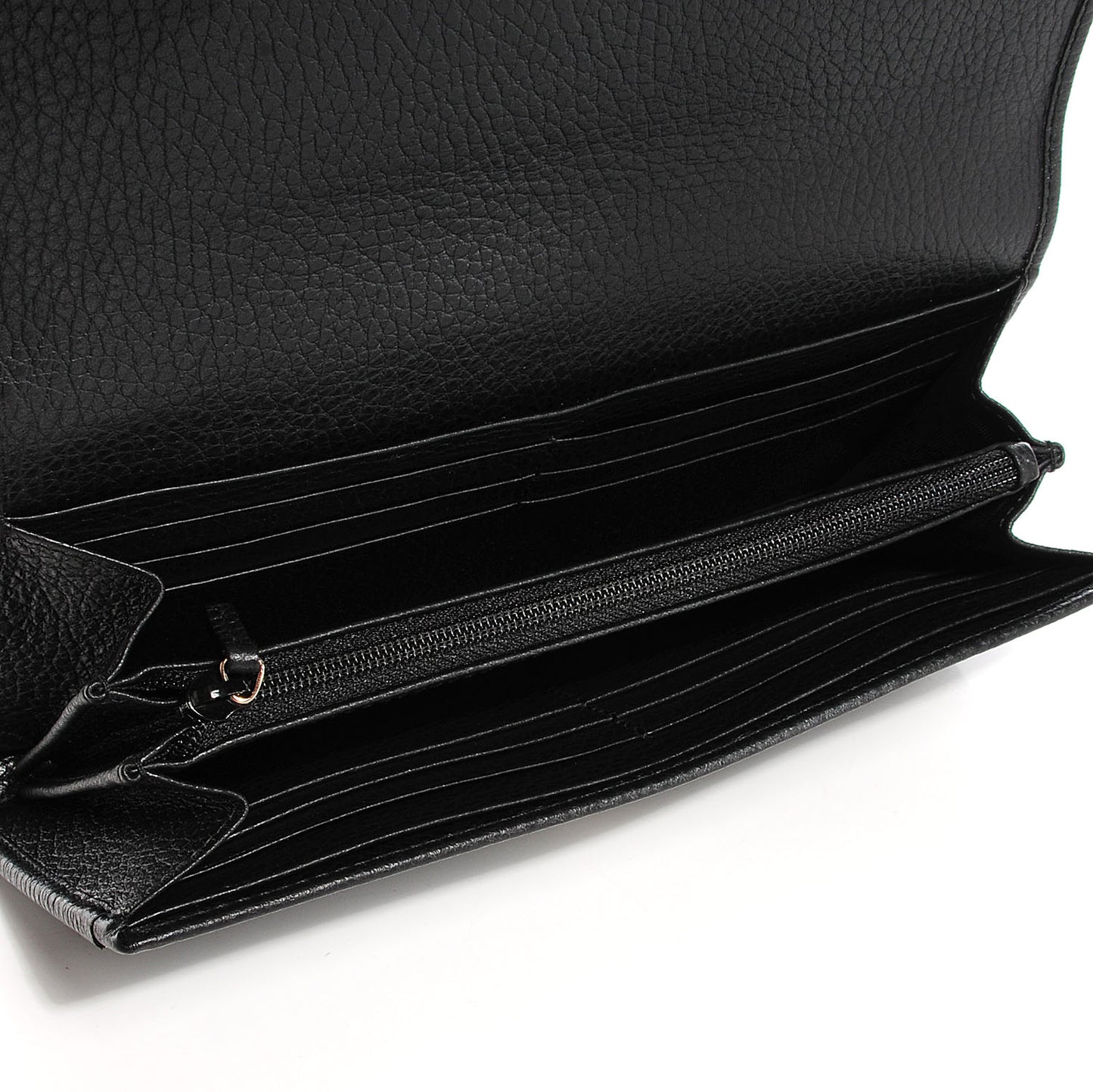 Dollar Calfskin Swing Continental Wallet Black