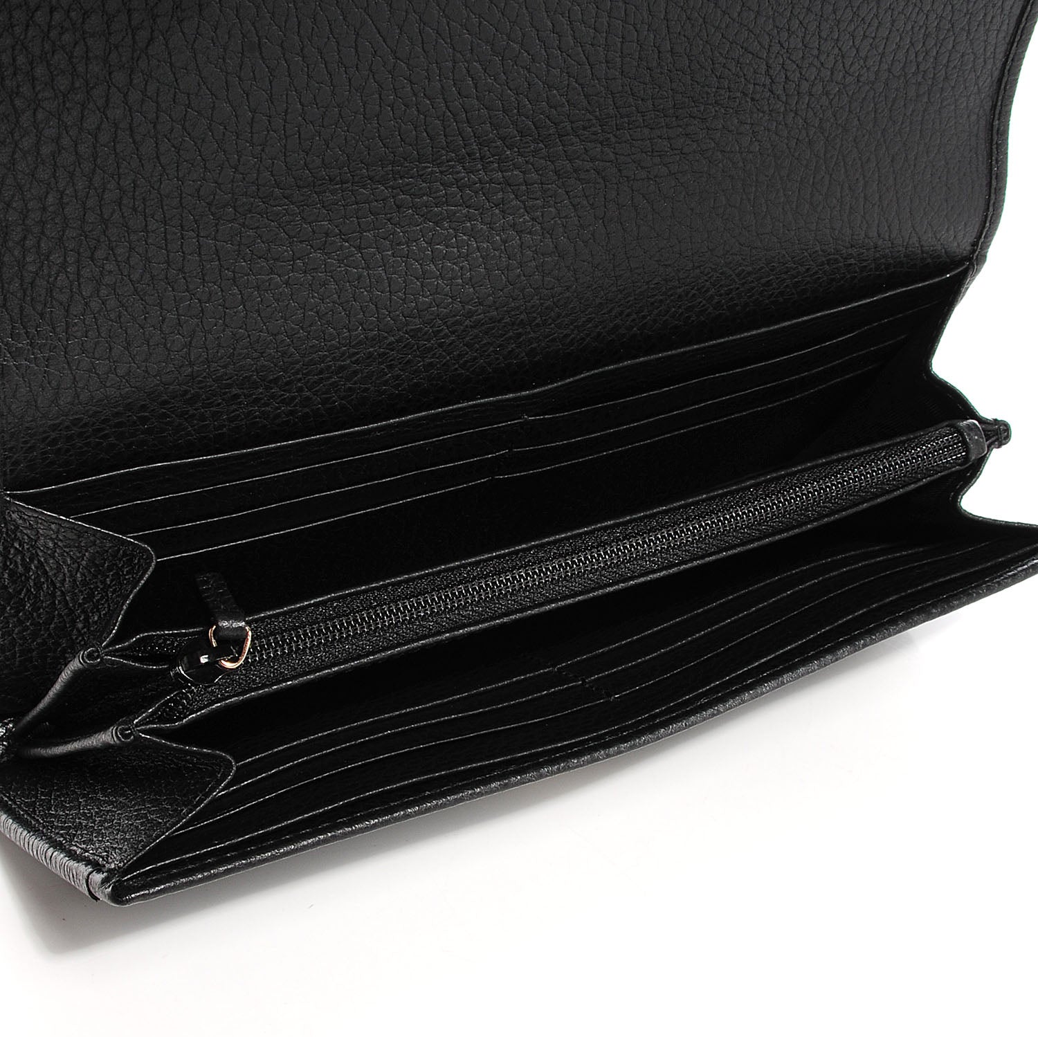 Gucci Dollar Calfskin Swing Continental Wallet Black 5 of 7