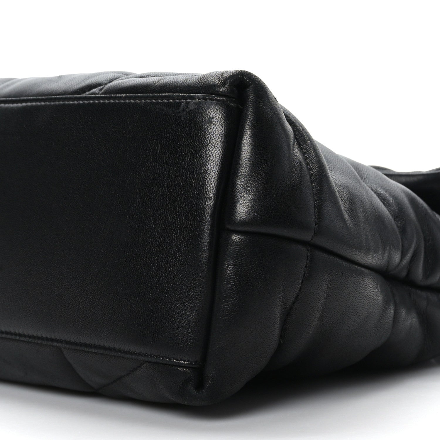 Saint Laurent Lambskin Quilted Medium Loulou Puffer Monogram Chain Satchel Black 9 of 9