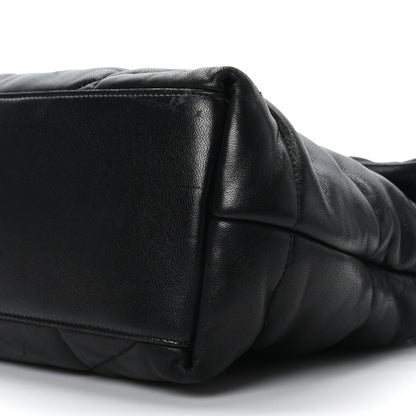 Saint Laurent Lambskin Quilted Medium Loulou Puffer Monogram Chain Satchel Black 9 of 9