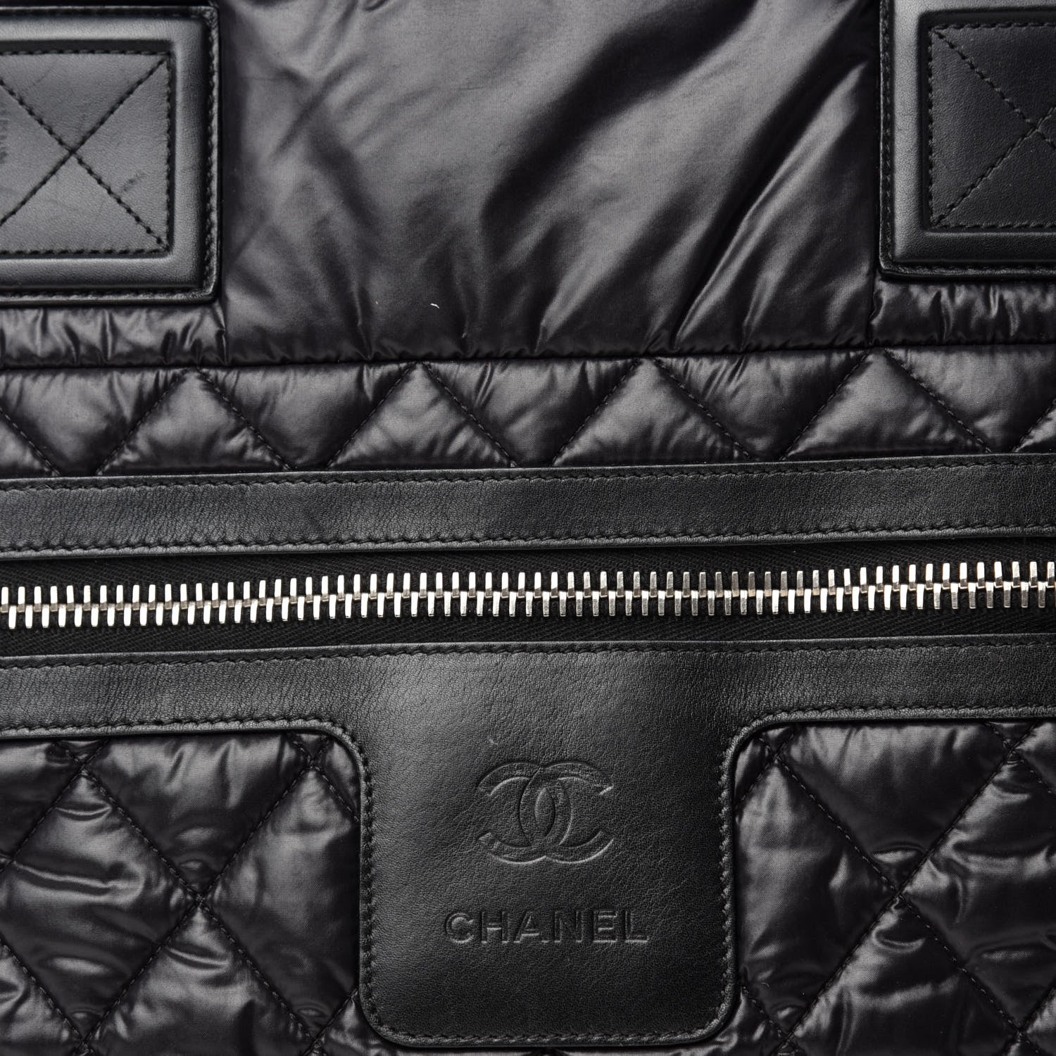 Chanel Nylon Quilted Large Coco Cocoon Tote Black 10 of 10