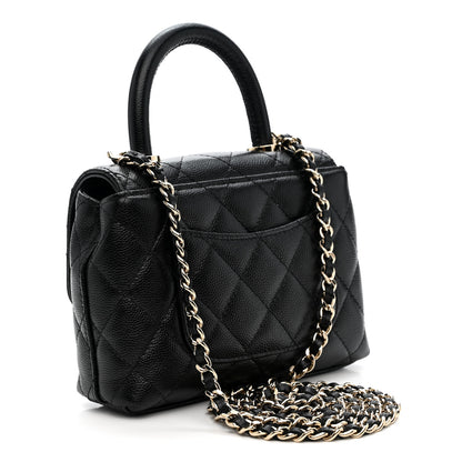 Chanel Caviar Quilted Coco Handle Clutch With Chain Black 2 of 10
