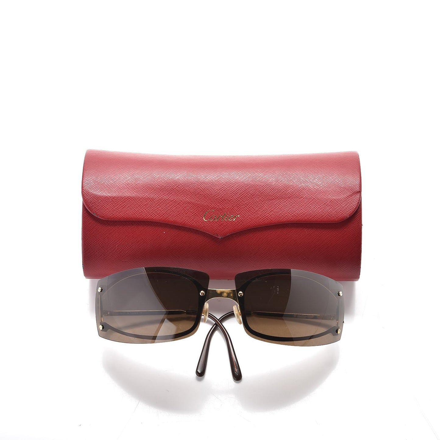 Rimless Shield Sunglasses Gold