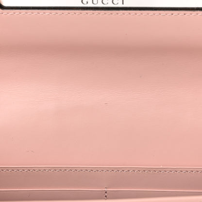 Gucci Guccissima Signature Crystal Cat Chain Wallet Light Candy Pink 6 of 12