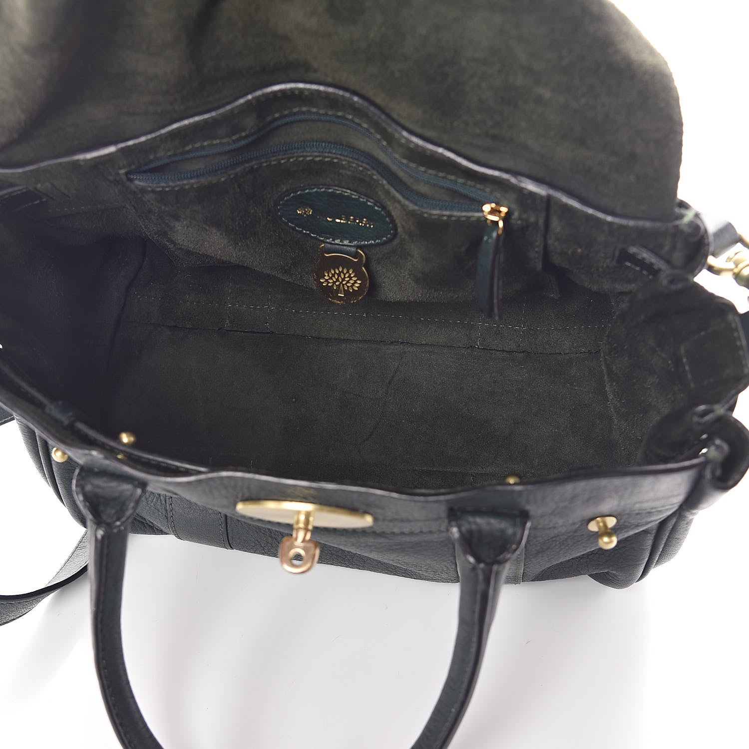 Mulberry Goatskin Small Heritage Bayswater Satchel Dark Green 5 of 8