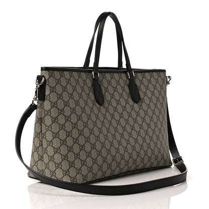 Gucci GG Supreme Monogram Medium Zippered Tote Dark Brown 3 of 9