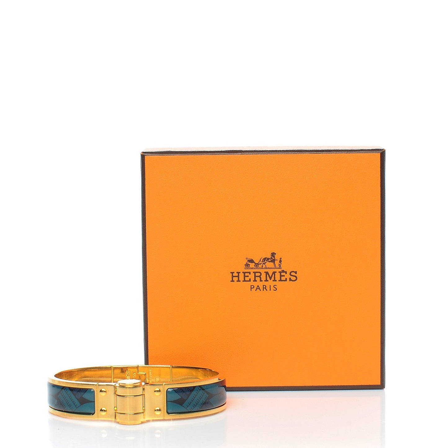 Enamel Printed Narrow Hinged Bracelet S