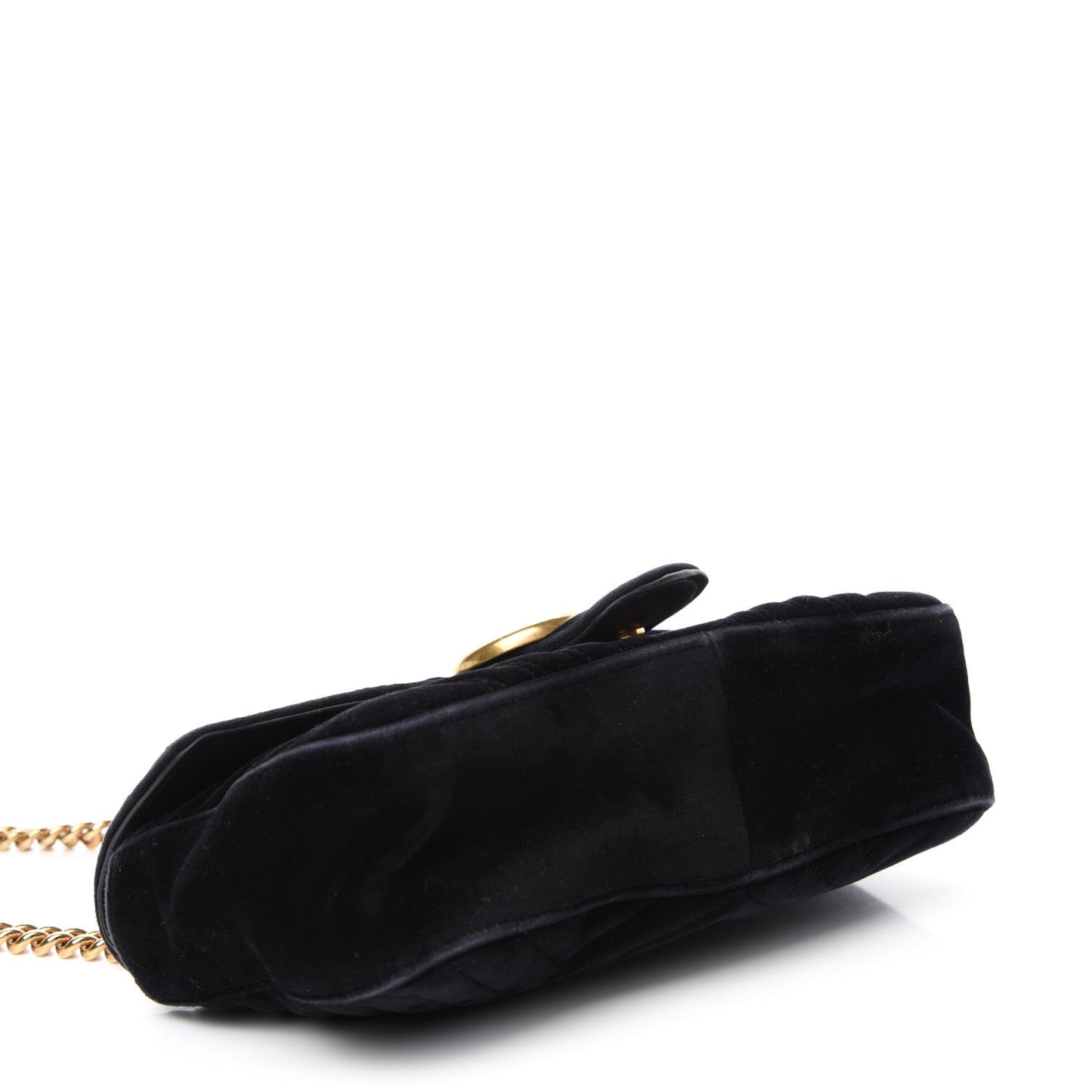 Velvet Matelasse Small GG Marmont Shoulder Bag Black