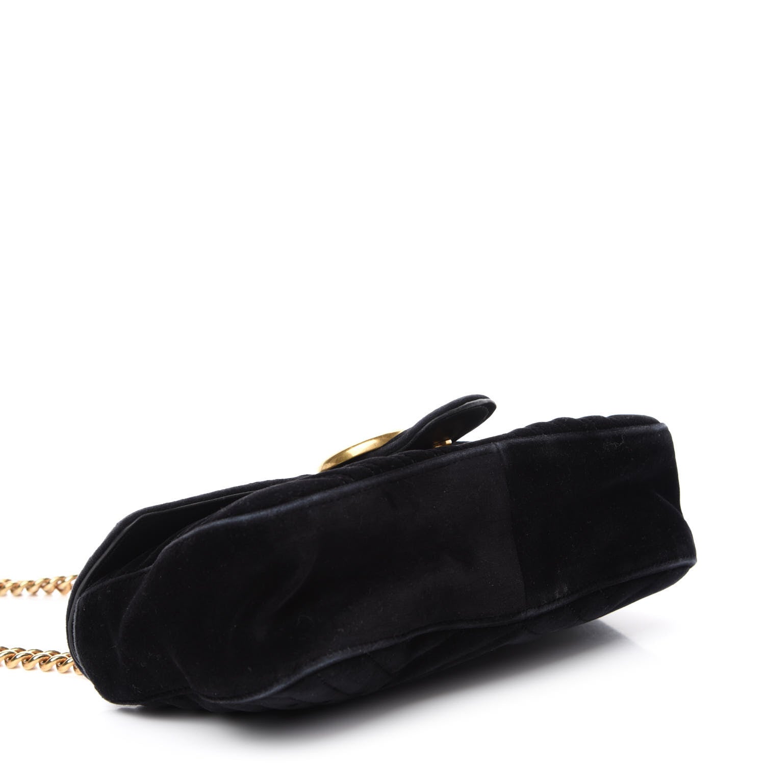 Gucci Velvet Matelasse Small GG Marmont Shoulder Bag Black 5 of 14